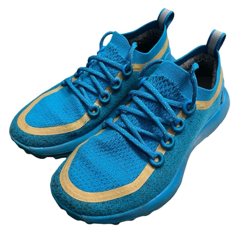 Allbirds Trail Runners blue and gold